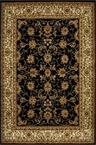 Klasszikus Virágmintás Szőnyeg Fekete Krém Rose 160x230 cm