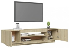 sonoma tölgy színű TV-szekrény LED-lámpákkal 160 x 35 x 40 cm