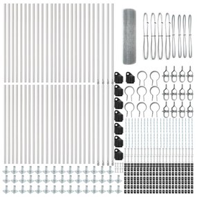 Horganyzott Drótháló Kerítés 13 Belső Flangolt Oszloppal 0.4x100 m Horganyzott Acél