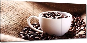 Vászonkép 150x70 Kávébabokkal teli csésze