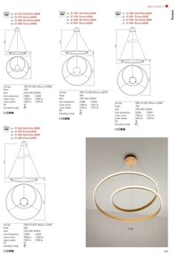 Redo 01-1796 - LED csillár kábelen TORSION LED/40W/230V bronzszínű