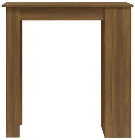 Barna tölgy színű bárasztal tárolópolccal 102 x 50 x 103,5 cm