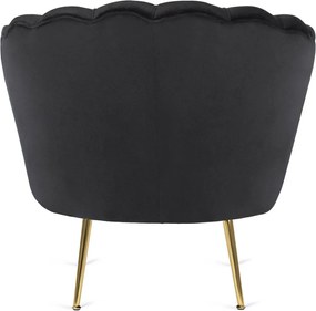 Fotel lábtartóval, fekete színben, velúr kárpittal GRAND