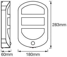 Ledvance - LED Kültéri fali lámpa érzékelővel PLATE LED/12,5W/230V IP44