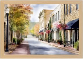 Poszter Keret Fa Romantikus Utca Óváros Ősz 60x40