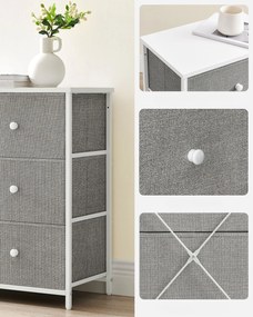 Komód fiókos HESTO 80x71 cm, fehér/szürke