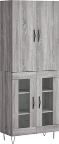 vidaXL szürke sonoma szerelt fa magasszekrény 69,5 x 34 x 180 cm