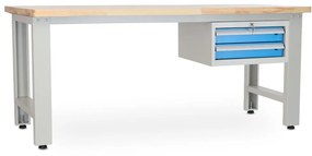 Műhelyasztal Solid OAK-02, 210 cm, függő doboz, tölgy