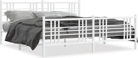 vidaXL fehér fém ágykeret fej- és lábtámlával 193 x 203 cm