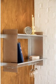 Ezüstszínű többszintes fém fali polc 70 cm Tivo – noo.ma