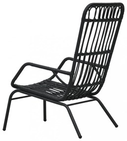 fekete polyrattan kerti szék