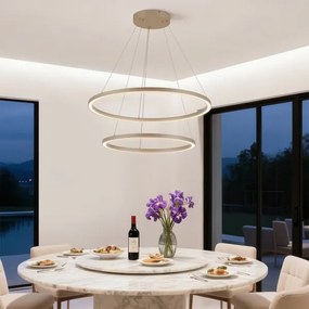 Brilagi - LED dimmelhető függeszték PORTOFINO LED/98W/230V átm. 80 cm bézs + távirányító