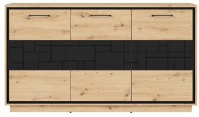 Szekrény Pont KOM3D (artisan tölgy + matt fekete). Akció -18%. 1063041