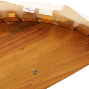 Napozó párnával 2 pcs Barna 60 x 154 x 74cm Tömör akácfa