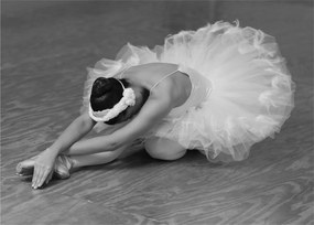 Üveg kép - Balerina, fekete-fehér (70x50 cm)