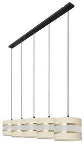 Csillár zsinóron HELEN 5xE27/15W/230V krém/fekete/arany