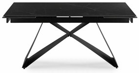 Fekete Márványhatású Bővíthető Étkezőasztal. VICTOR 160-240 cm.