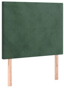 sötétzöld bársony LED-es fejtámla 90x5x118/128 cm