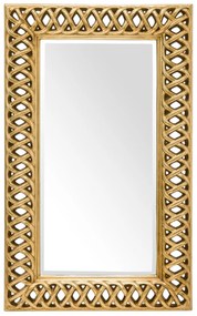 Élcsiszolt téglalap alapú fali tükör, aranysárga florentin keretben 153x93x6cm