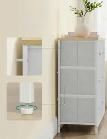 Komód fiókos dobozokkal HESTO 80x71 cm, tölgy/fehér