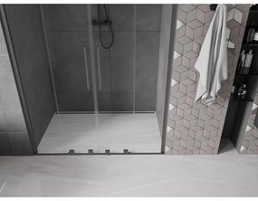 Mexen Velar Duo, tolózuhanyajtó nyitáshoz 160 cm, 8 mm átlátszó üveg, polírozott grafit, 871-160-000-02-95