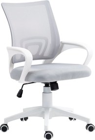 HOMCOM Hálós Irodai Szék Forgószék Állítható Magassággal, Ringató Funkcióval és Deréktámasszal, 120 kg Terhelhetőség, Szürke | Aosom