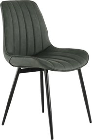 Szék, ekobőr zöld/fekete, HAZAL
