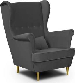 GOLD Füles fotel Szürke