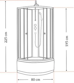 Karolino 80 black mélytálcás zuhanykabin