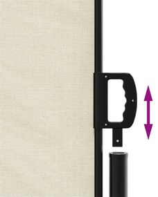 krémszínű behúzható oldalsó napellenző 220 x 600 cm