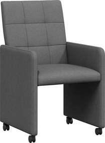 vidaXL Kerekes Étkező Székek 2 pcs Sötétszürke 58 x 65 x 94 cm szövet