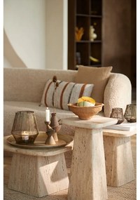 Bézs dohányzóasztal kő asztallappal 60x60 cm Kepami – Light &amp; Living