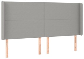 világosszürke szövet LED-es fejtámla 203x16x118/128 cm