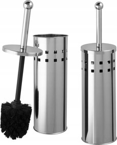 Wc kefe fürdőszobai tárolóval Álló Ezüst Króm