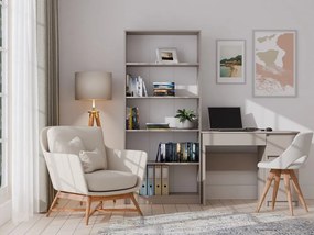 R80 polcos szekrény, könyvtartó, 80x182x30 cm, agyag színű