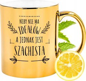 Prémium Arany Csillogó Bögre Sakkozónak Ajándék Nyomtatott Fotóval