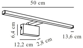 Nordlux MARLEE LED fürdőszobai tükörvilágítás, 8,9W, 230V, IP44, 50 cm, króm