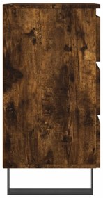2 db füstös tölgy színű szerelt fa éjjeliszekrény 40x35x69 cm