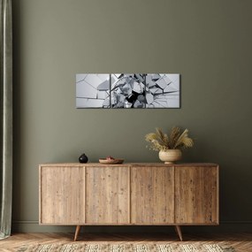 3D absztrakciós kép (órával) (90x30 cm)