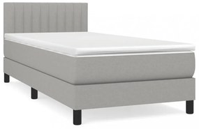 világosszürke szövet rugós ágy matraccal 90 x 200 cm