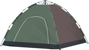 Outsunny 4-Személyes Pop-Up Kempingtáborozó Sátor, Strand Sátor Hordtáskával, Lámpakapcsolókkal és Tároló Zsebekkel, UV Védelem, 210x210x135 cm | Aoso