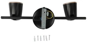 LED Spotlámpa 2xLED/5W/230V 3000K fekete