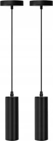 2x Fekete Aigostar hengeres vas függőlámpa GU10 kompatibilis
