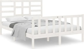 vidaXL Small Double fehér tömör fa ágykeret 120 x 190 cm