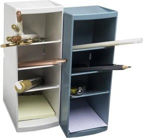 Asztali rendező, multifunkciós, 4 rekeszes, 8x23x11 cm, EXACOMPTA Autentik, fehér (EX68113D)