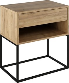 Éjjeliszekrény/kisasztal, artisan tölgy/fekete, ARTI TYP 2
