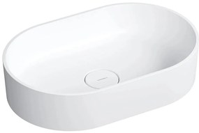 OMNIRES OVOUNBM - OVO 55x36 cm dolomit mosdó, matt fehér, pultba szerelhető