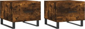 vidaXL 2 db füstös tölgy szerelt fa dohányzóasztal 50 x 50 x 40 cm