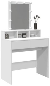 fehér fésülködőasztal LED-del 80 x 41 x 144,5 cm