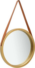 vidaXL aranyszínű fali tükör pánttal 40 cm